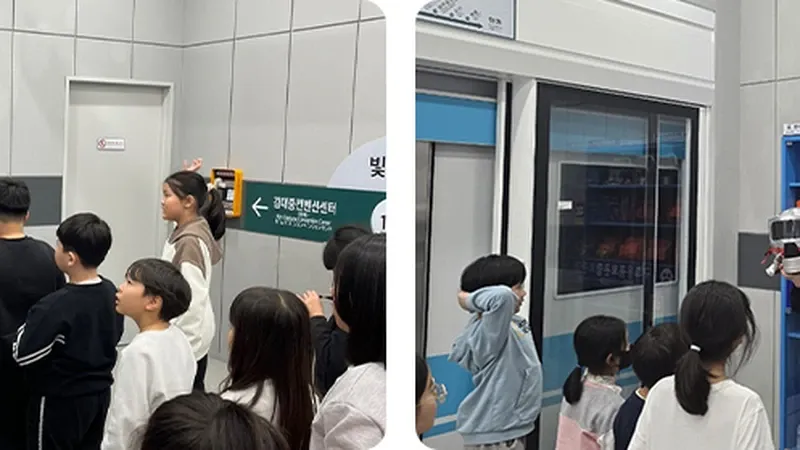실물 지하철 객차 내 비상탈출 및 승강장 대피 안전체험